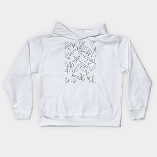 floral leaves grid pattern 4 Kids Hoodie